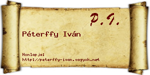 Péterffy Iván névjegykártya